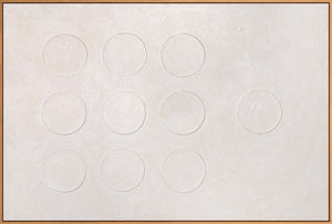 Abstraktes strukturiertes Wandbild in Cremeweiß, minimalistisches Leinwandbild