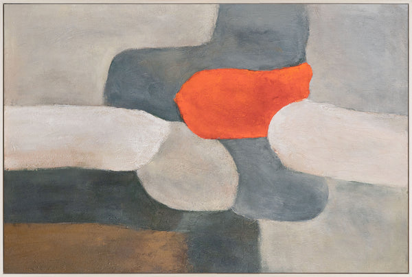 Modernes abstraktes Gemälde für stilvolle Innenräume in neutralen Farben