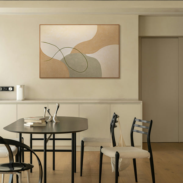 Abstraktes Wandbild in modernem Stil mit feiner Struktur und ruhiger Farbpalette