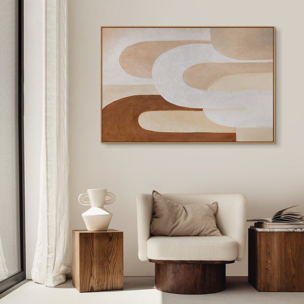 Abstraktes Wandbild in modernem Stil mit feiner Struktur und ruhiger Farbpalette