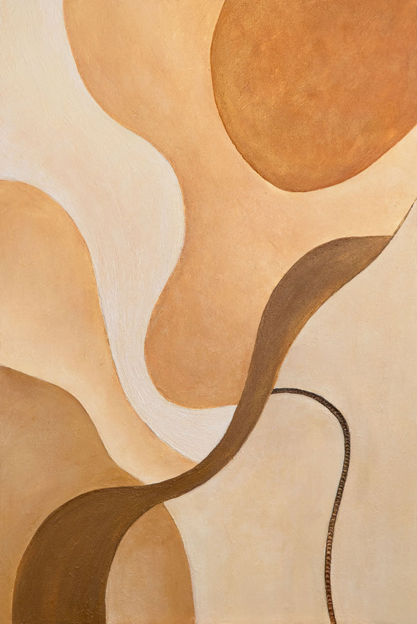 Acrylbild auf Leinwand mit Rahmen „Krümmung des Horizonts“ – Moderne Wanddeko Wohnzimmer