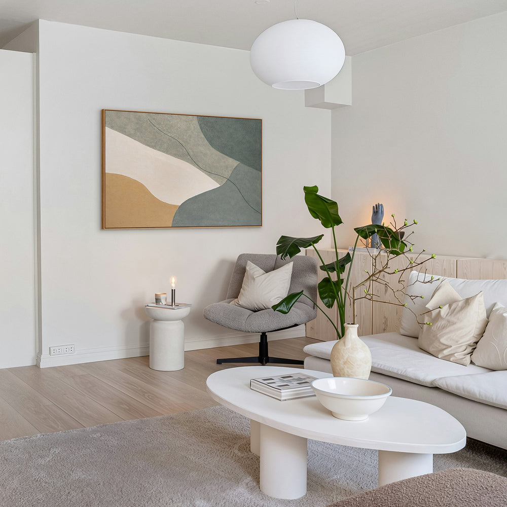 Moderne Acrylbilder als ruhige Wanddeko im Rahmen „Ewige Linie“