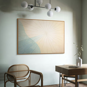 Calm acrylic paintings in natural colors as modern wall art "Dawn over the Sea"
