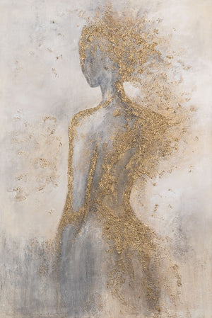 Abstraktes Wandbild in modernem Stil mit feiner Struktur und ruhiger Farbpalette