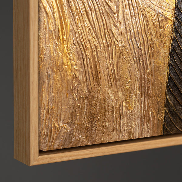 Handgemalte Acrylmalerei mit Rahmen „Natürliche Ornamente“ – Moderne Wanddeko