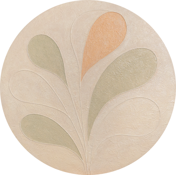 Rundes Leinwandbild „Zarte Muster“ – Abstrakte Wandkunst in Pastelltönen