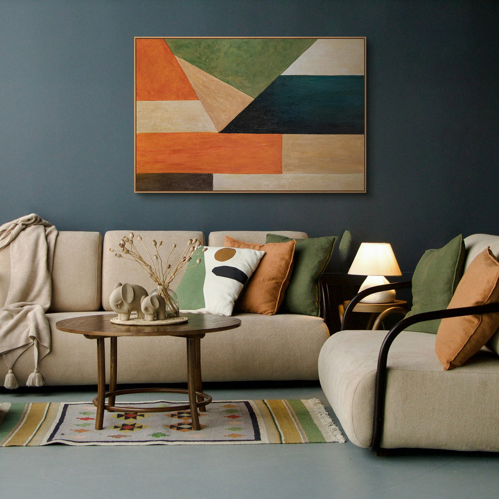 Modern acrylic paintings with geometric structure in the framework "Order and Movement"