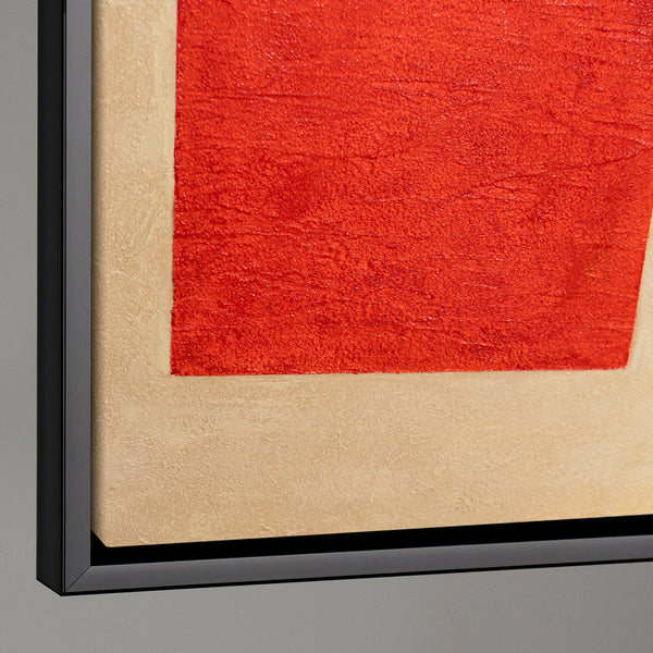 Moderne Acrylmalerei mit Rahmen „Kontraste“ – Abstrakte geometrische Formen auf Leinwand