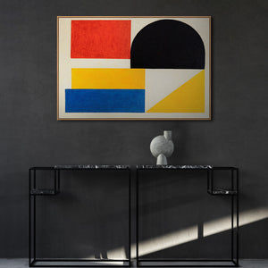 Abstract painting in a frame, geometric wall art "Contrasts"
