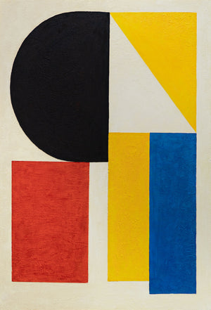 Moderne Acrylmalerei mit Rahmen „Kontraste“ – Abstrakte geometrische Formen auf Leinwand