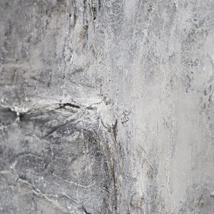 Leinwandbild mit Rahmen „Erinnerung des Steins“ – Strukturierte Acrylmalerei in Betonoptik