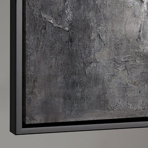 Leinwandbild mit Rahmen „Erinnerung des Steins“ – Strukturierte Acrylmalerei in Betonoptik