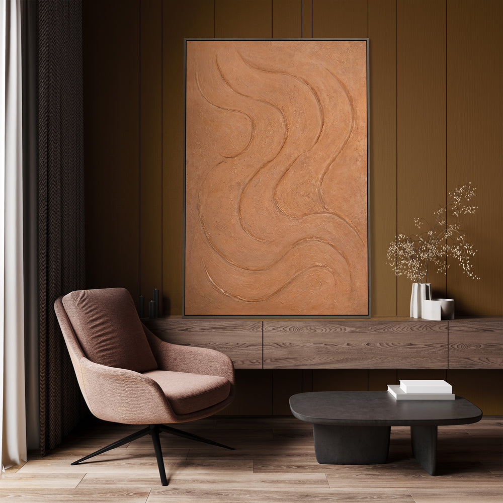 Abstract painting on canvas “Warm Rhythms” – wall art in earth tones