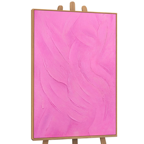 Handgemaltes Acrylgemälde „Zuckerschleier“ – Moderne Wandkunst in Pink