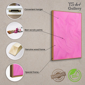 Handgemaltes Acrylgemälde „Zuckerschleier“ – Moderne Wandkunst in Pink