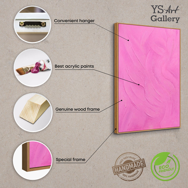 Handgemaltes Acrylgemälde „Zuckerschleier“ – Moderne Wandkunst in Pink