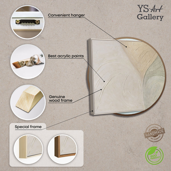 Acrylic painting with texture in the frame "Traces of Rain"