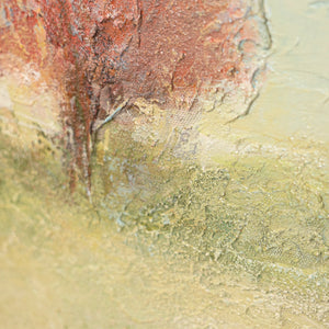 Handgemalte Gemälde auf Leinwand „Warme Weite“ – Moderne Abstrakte Kunst mit Rahmen