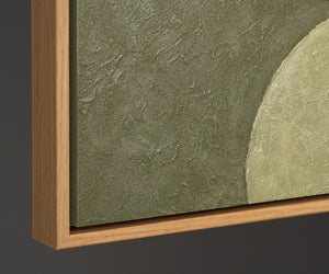 Abstract Wall Art with Texture in Beige, Green & Gold – Modern Acrylic Painting on Canvas