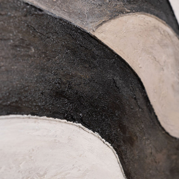 Abstract Canvas Painting in Beige and Gray – Textured Acrylic Painting "Sand Waves"
