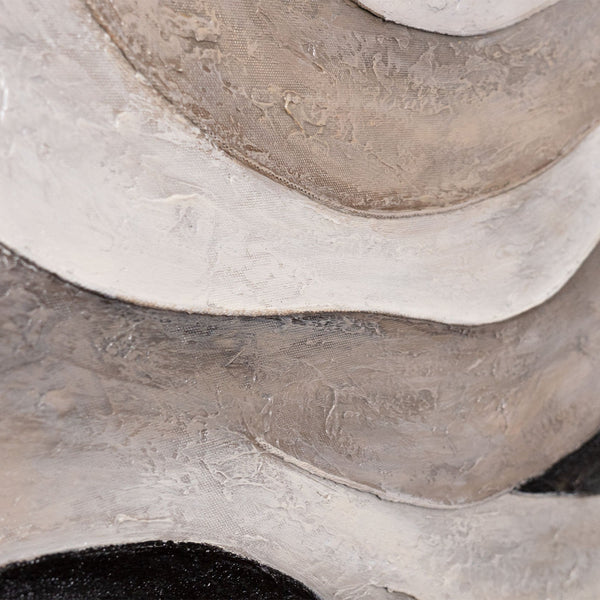 Abstract Canvas Painting in Beige and Gray – Textured Acrylic Painting "Sand Waves"