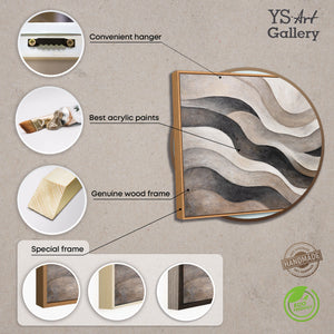 Abstract Canvas Painting in Beige and Gray – Textured Acrylic Painting "Sand Waves"