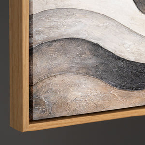 Abstract Canvas Painting in Beige and Gray – Textured Acrylic Painting "Sand Waves"