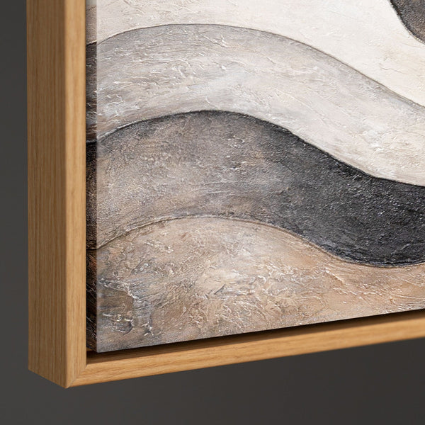 Abstract Canvas Painting in Beige and Gray – Textured Acrylic Painting "Sand Waves"