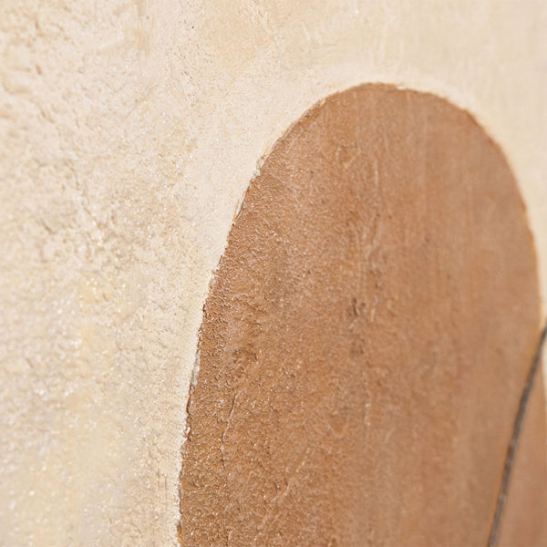 Modern painting in beige and grey with frame – Abstract art “Balance of contrasts”