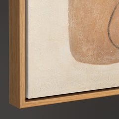 Neutral Abstract Wall Art Framed with Soft Geometric Forms – Balanced Silence