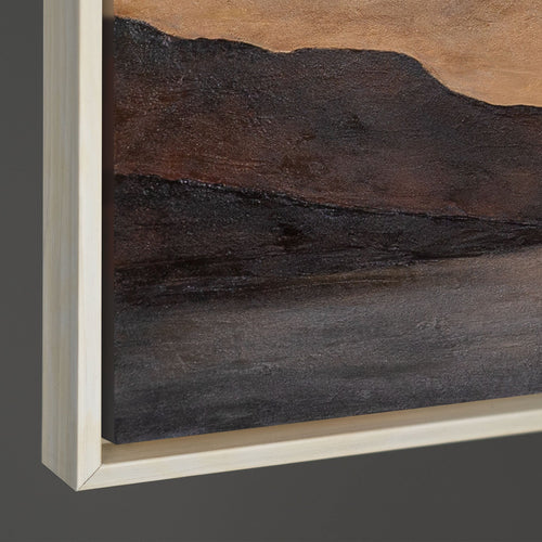 Landscape Wall Art Framed with Panoramic Horizon and Soft Earth Tones – Distant Valley