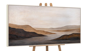 Acrylic Painting on Canvas "Gentle Sunrise" – Hand-Painted Landscape in Beige & Brown