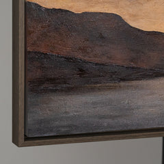 Landscape Wall Art Framed with Panoramic Horizon and Soft Earth Tones – Distant Valley
