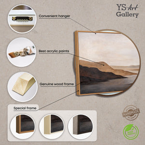 Acrylic Painting on Canvas "Gentle Sunrise" – Hand-Painted Landscape in Beige & Brown