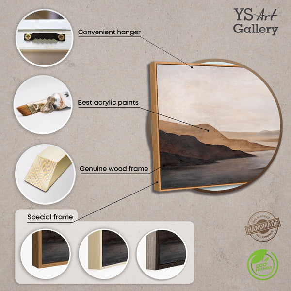 Acrylic Painting on Canvas "Gentle Sunrise" – Hand-Painted Landscape in Beige & Brown