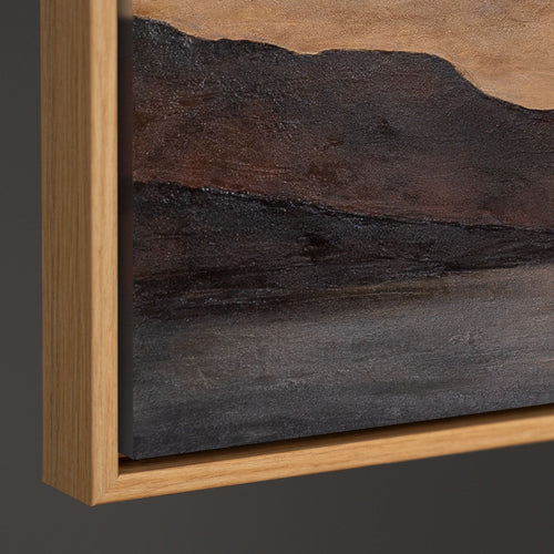 Landscape Wall Art Framed with Panoramic Horizon and Soft Earth Tones – Distant Valley