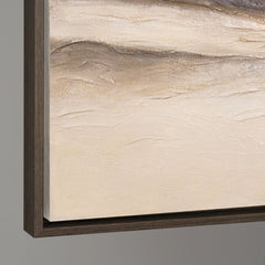 Neutral Abstract Wall Art Framed in Soft Horizontal Layers – Quiet Horizon