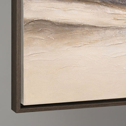 Neutral Abstract Wall Art Framed in Soft Horizontal Layers – Quiet Horizon