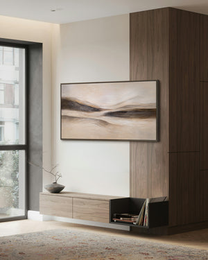 Framed canvas painting "Traces of the Wind" – Hand-painted wall art in natural tones