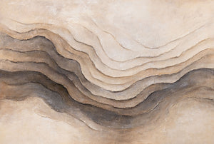 Hand-Painted Acrylic Painting "Memory of the Earth" – Abstract Wall Art in Beige & Brown