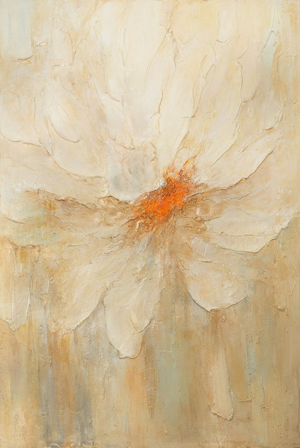 Hand-Painted Painting "Fire Dust" – Abstract Floral Wall Art for Living Room