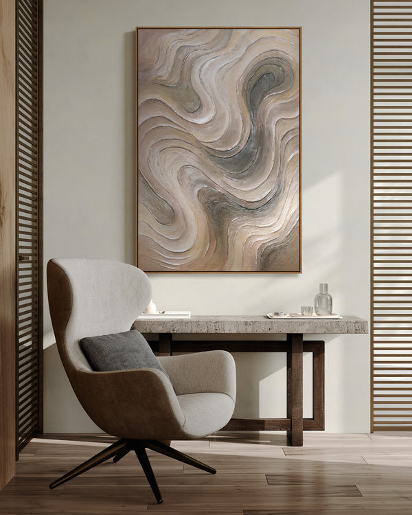 Modern Wall Art "Gentle Flow" – Hand-Painted Acrylic Painting on Canvas
