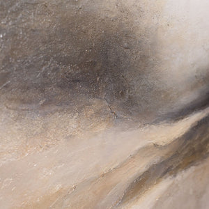 Abstract Acrylic Painting "Foggy Morning" – Elegant Canvas Art in Beige & Gray