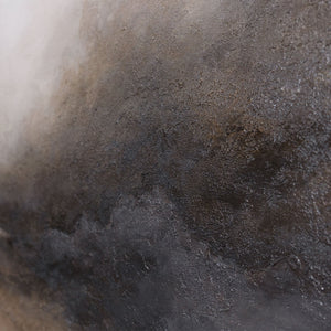 Abstract Acrylic Painting "Foggy Morning" – Elegant Canvas Art in Beige & Gray