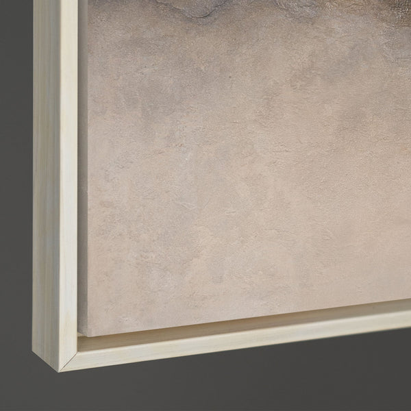 Abstract Acrylic Painting "Foggy Morning" – Elegant Canvas Art in Beige & Gray