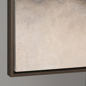 Abstract Acrylic Painting "Foggy Morning" – Elegant Canvas Art in Beige & Gray