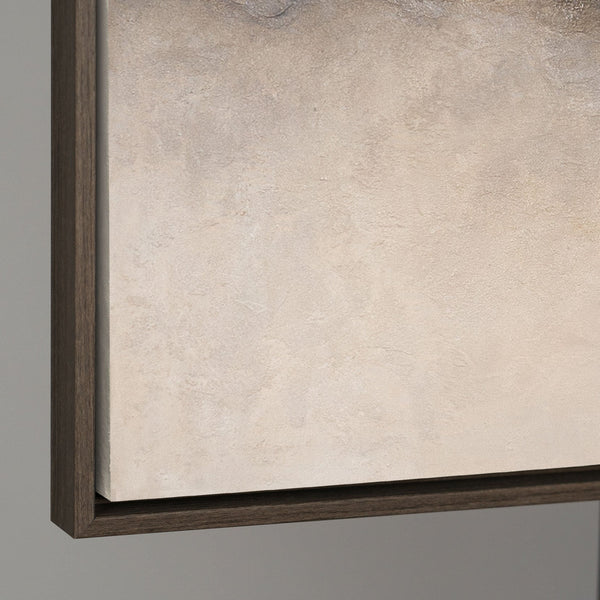 Abstract Acrylic Painting "Foggy Morning" – Elegant Canvas Art in Beige & Gray