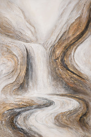 Hand-Painted Painting "Waterfall of Dreams" – Modern Wall Art with Texture