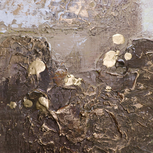 Abstract Painting "The Universe" – Modern Canvas Artwork with Gold and Dark Accents