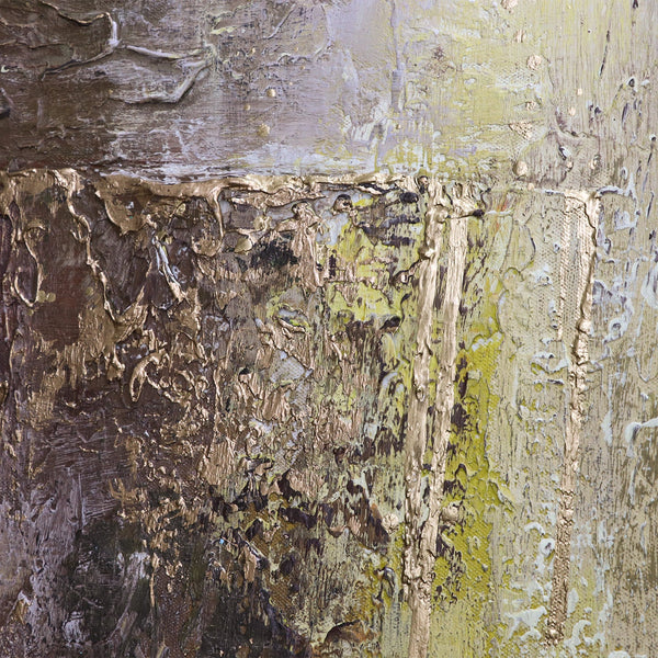 Abstract Painting "The Universe" – Modern Canvas Artwork with Gold and Dark Accents